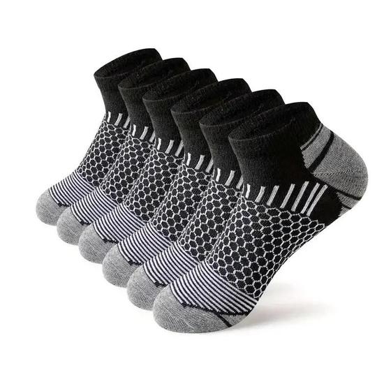 Imagem de Meias Esportivas Curtas Masculinas, 6 Pares, Absorventes De Umidade, Respiráveis, Para Todas as