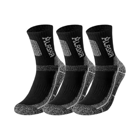 Imagem de Meias Esportivas de Inverno Masculinas - 3 Pares Térmicos para Ciclismo e Corrida