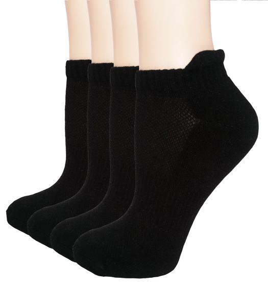 Imagem de Meias Esportivas Femininas FORMEU - 4 Pares com Amortecimento no Tornozelo (Corte Baixo)