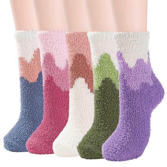 Imagem de Meias felpudas American Trends Fluffy Warm Fleece para mulheres, pacote com 5