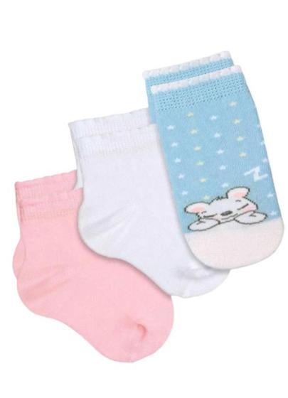 Imagem de Meias Infantil Kit 3 Pares Estampada Baby Lupo 2000