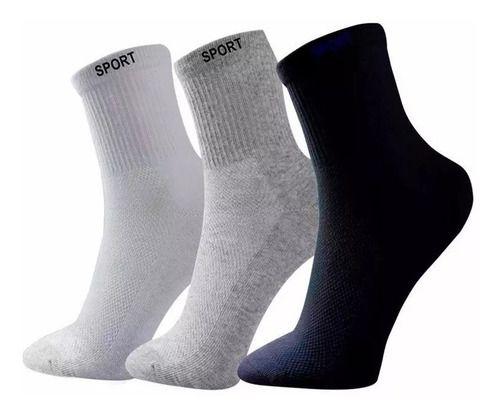 Imagem de Meias Masculina Kit 12 Pares Cano Medio Sport Algodão