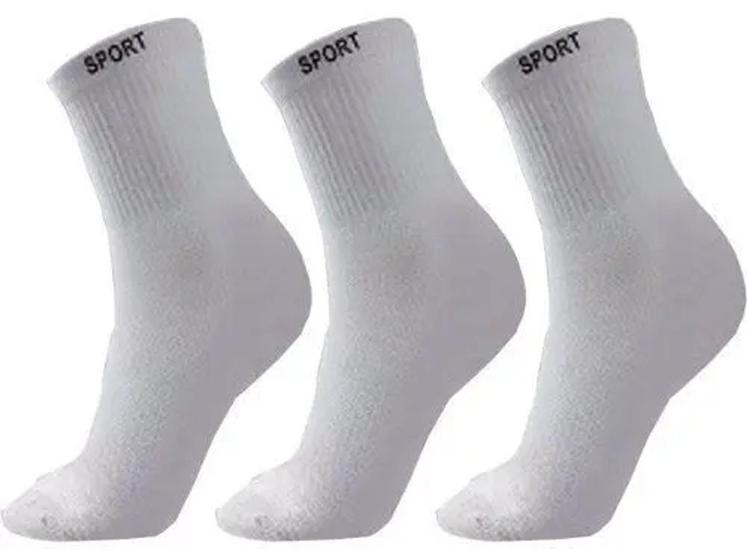 Meias Masculina Kit 24 Pares Atacado Revenda - Sport - Cor Branca Menor preço em Meias Masculina Kit 24 Pares Atacado Revenda - Sport - Cor Branca