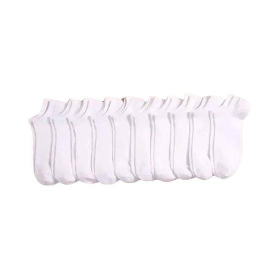 Imagem de Meias Masculinas De Algodão Respirável, 10 Pares, Cor Sólida, Barco Esportivo, Confortável, Branco,