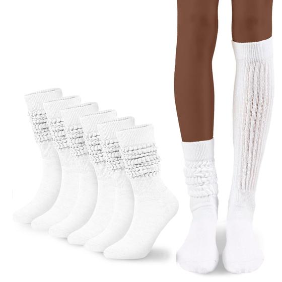 Imagem de Meias Slouch Sock Scrunch para mulheres Flydo Stacked High, pacote com 3