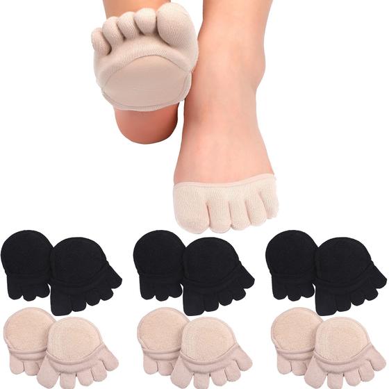 Imagem de Meias TOE TOPPER SATINIOR para botas planas de salto alto, 6 pares