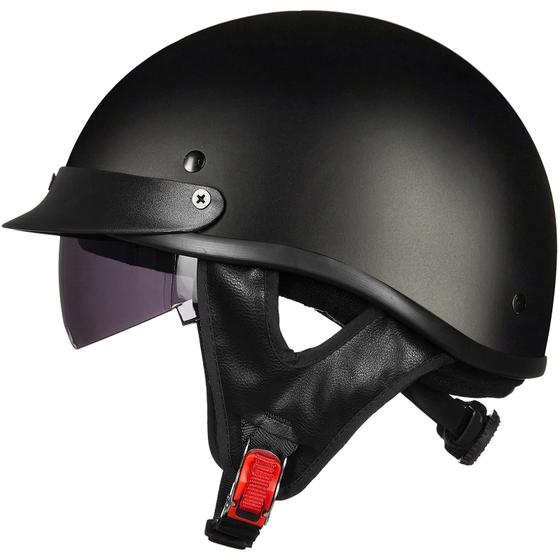 Imagem de Meio capacete para motocicleta ILM Model-205V Open Face Matt Black