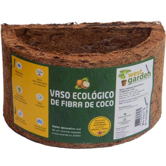 Imagem de Meio Vaso Fibra de Coco ALT 11 x 21 DIAM West Garden