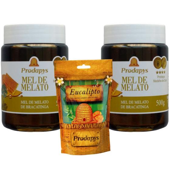 Imagem de Mel Melato de Bracatinga 500g Kit com 2 + Bala com Própolis