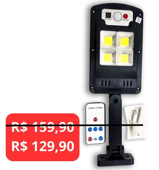 MELHOR Luminária Poste Externa Solar 4 LEDs Luminaria original lampada
