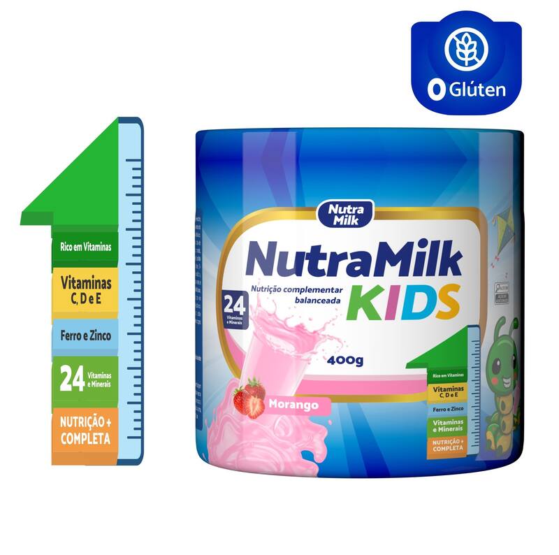 Melhor Suplemento Alimentar em pó infantil NutraMilk Kids, Rico em ...