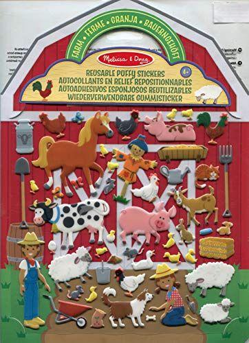 Imagem de Melissa & Doug Adesivos Puffy Reusable - Farm Activity Pads 3+ Gift for Boy or Girl