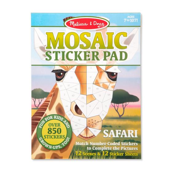 Imagem de Melissa & Doug - Bloco de Adesivos Mosaico Safari: 12 Cenas e 850+ Adesivos