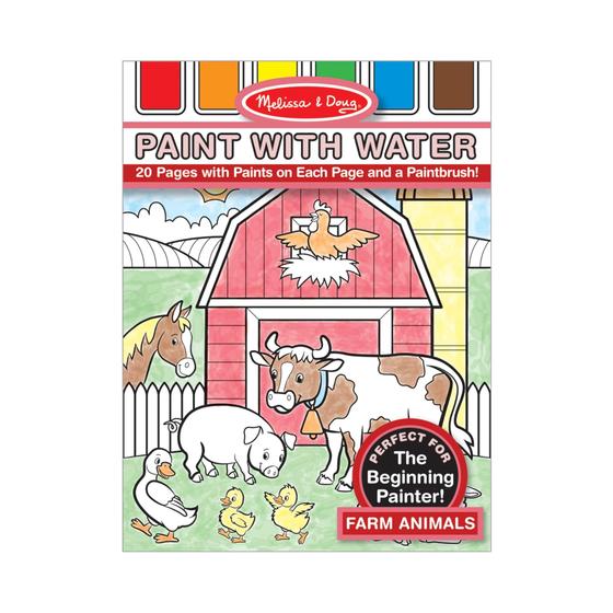 Imagem de Melissa & Doug Pintar com Água - Animais Fazenda, 20 Páginas, Paletas Seguras