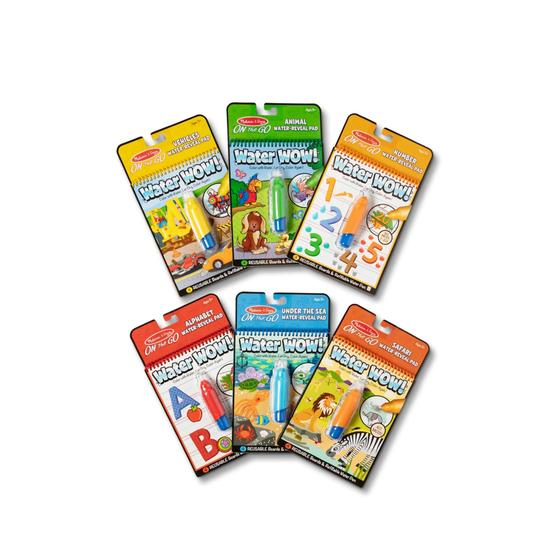 Imagem de Melissa & Doug Water Wow! - Pacote de blocos de revelação de água - Animais, Alfabeto, Números e Muito Mais