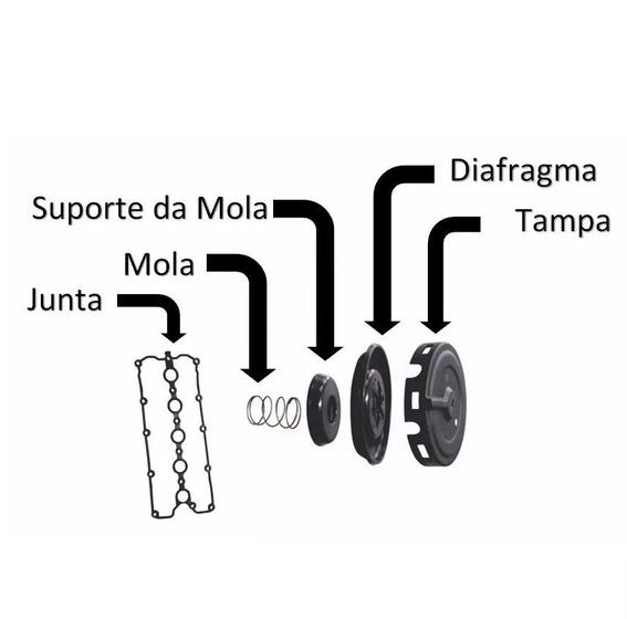 Imagem de Membrana Diafragma Anti-chama Tampa Válvulas Junta Jetta 2.5