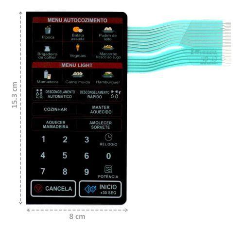 Membrana Teclado Microondas LG Ms3047g Ms 3047g - 13 Pistas Menor preço em Membrana Teclado Microondas LG Ms3047g Ms 3047g - 13 Pistas