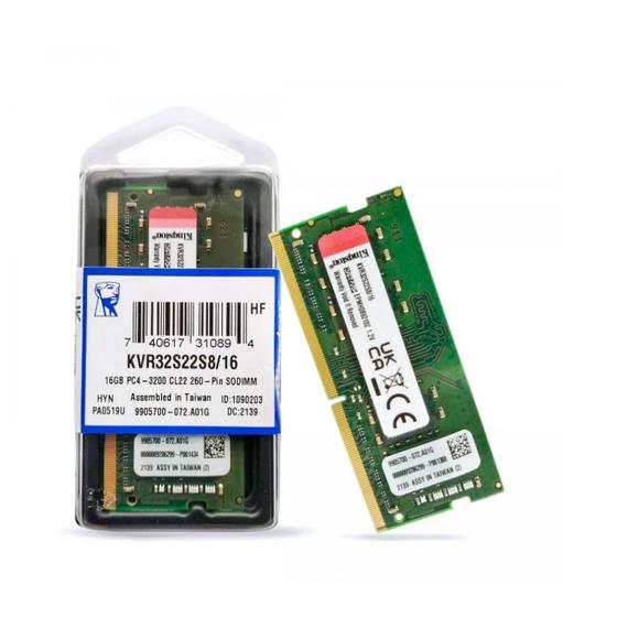 Imagem de Memoria 16gb P/ Notebook Kingston Ddr4 3200 Kvr32s22s8/16