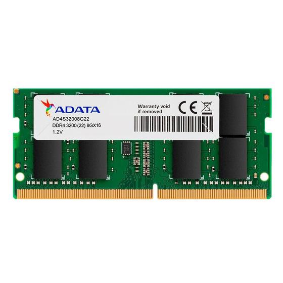 Imagem de Memória ADATA 8GB, 3200MHz, DDR4, CL22,Para Notebook