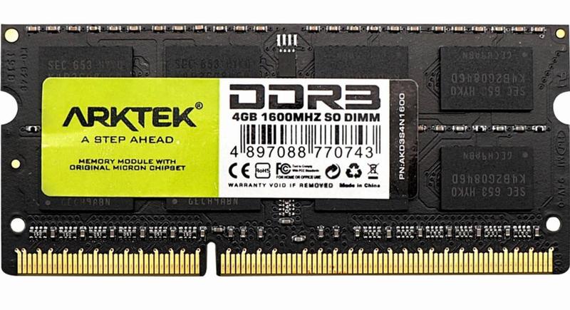 Imagem de Memória Arktek Note 4GB DDR3 1600MHZ SODIMM - AKD3S4N1600