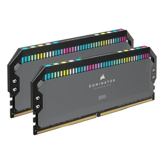 Imagem de Memória Corsair Dominator Platinum, RGB, 64GB (2x32GB), 5600MHz, DDR5, C40, Preto - CMT64GX5M2B5600Z40K