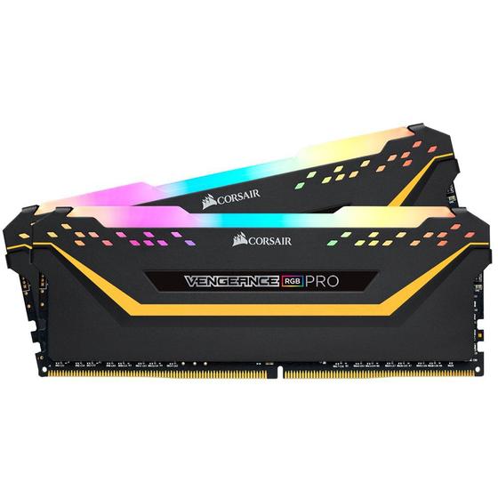 Imagem de Memória Corsair Vengeance RGB Pro, 16GB (2x8GB), 3200MHz, DDR4, C16, Preto - CMW16GX4M2C3200C16-TUF