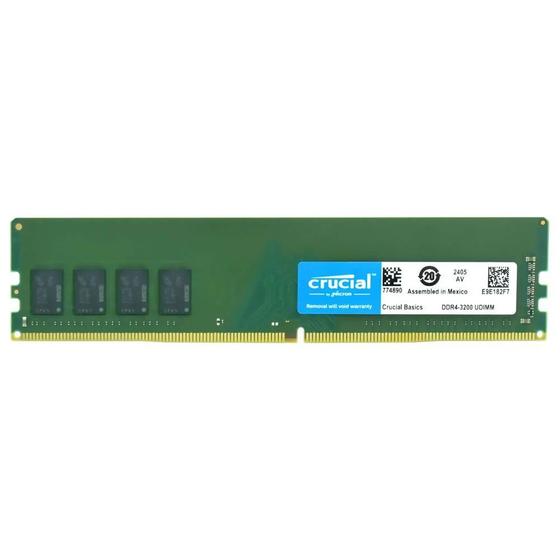 Imagem de Memória Crucial Basics 8GB DDR4 3200Mhz UDIMM - CB8GU3200