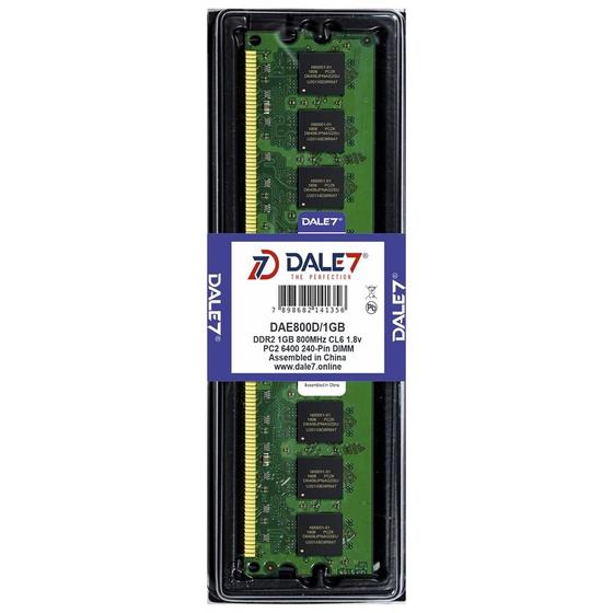 Imagem de Memória Dale7 Ddr2 1gb 800 Mhz Desktop 1.8v