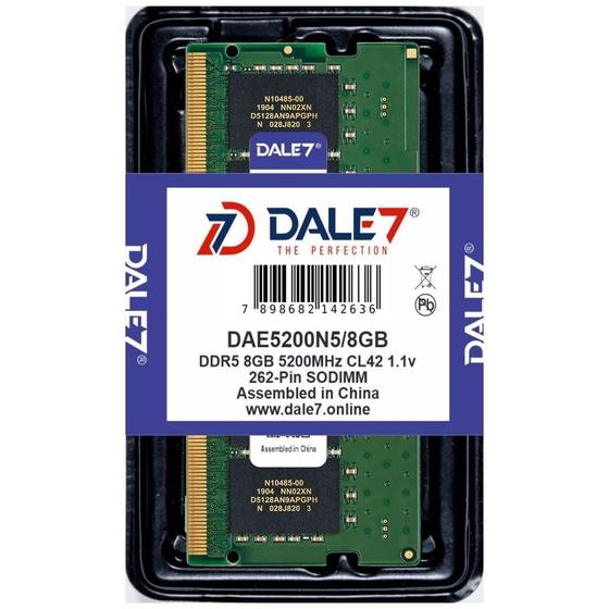 Imagem de Memória Dale7 Ddr5 8Gb 5200 Mhz Notebook 1.1V