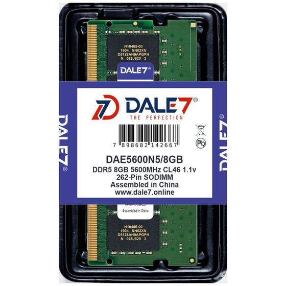 Imagem de Memória Dale7 Ddr5 8Gb 5600 Mhz Notebook 1.1V