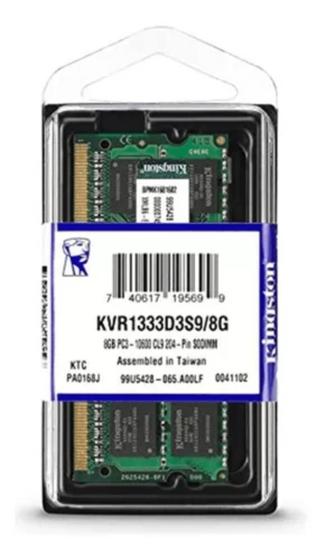 Imagem de Memoria Ddr3 8gb 1333mhz Novas Kingston Notebook Nfe S8G