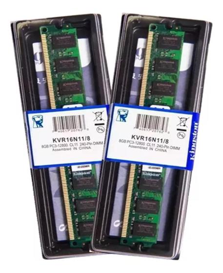 Imagem de Memória de 8GB 1600Mhz DIMM 1,5V 2Rx8 para desktop KVR16N118