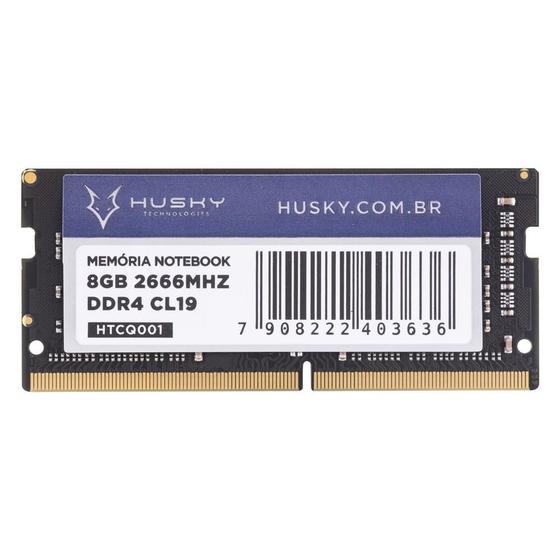 Memória Husky Technologies, 8GB, 2666MHz, DDR4, CL19, para Notebook - HTCQ001 Menor preço em Memória Husky Technologies, 8GB, 2666MHz, DDR4, CL19, para Notebook - HTCQ001