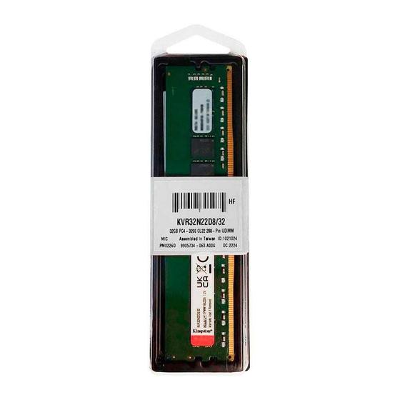 Memoria Kingston 32gb Ddr4 3200mhz 1.2v Desktop - Kvr32n22d8/32 Menor preço em Memoria Kingston 32gb Ddr4 3200mhz 1.2v Desktop - Kvr32n22d8/32