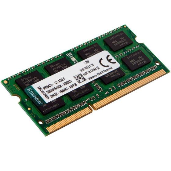 Imagem de Memória Kingston 8GB, 1600MHz, DDR3,L Notebook, CL11 - KVR16LS11/8