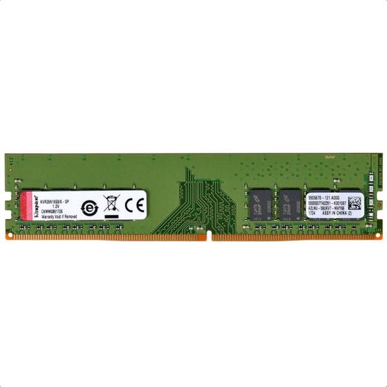 Imagem de Memória Kingston de 8GB 288-Pin DIMM DDR4 2666Mhz 1,2V 1Rx8 para Desktop - KVR26N19S8/8