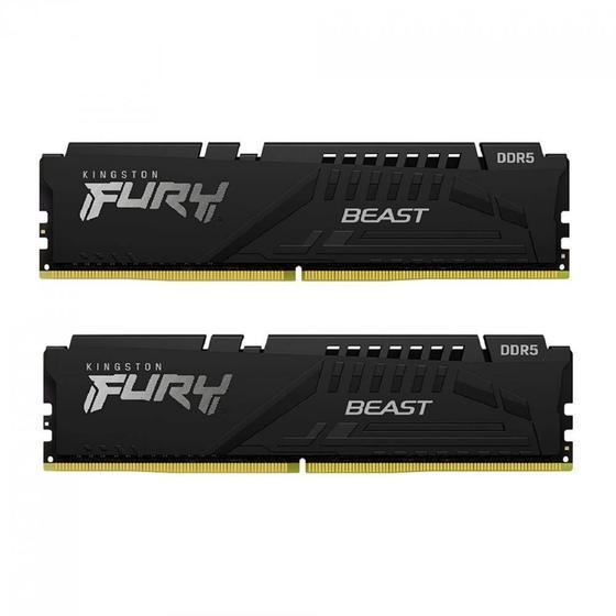 Imagem de Memória Kingston Fury Beast, 32GB (2x16GB), 6000MHz, DDR5, Plug and PLay, CL40, Preto