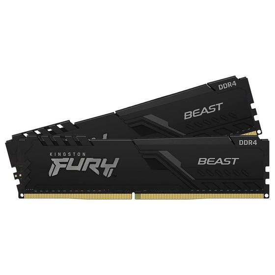 Memória Kingston Fury Beast, 64GB (2x32GB), 3600MHz, DDR4, CL18, Preto - KF436C18BBK2/64 Menor preço em Memória Kingston Fury Beast, 64GB (2x32GB), 3600MHz, DDR4, CL18, Preto - KF436C18BBK2/64