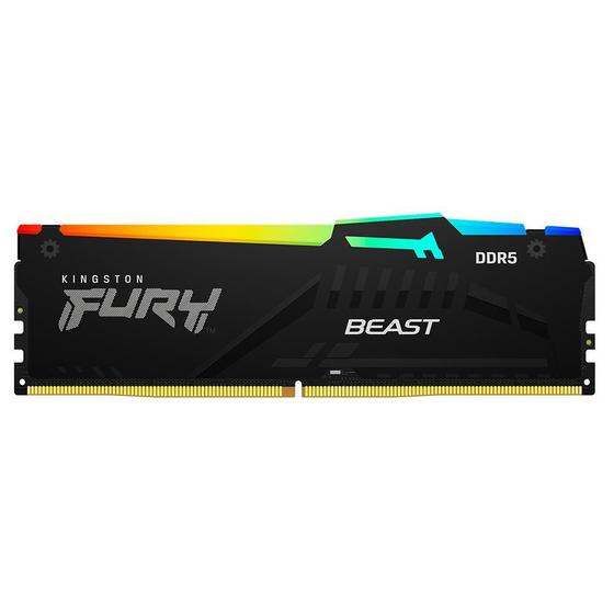 Imagem de Memória Kingston Fury Beast para Intel XMP, RGB, 16GB, 6000MHz, DDR5, CL40, Preto - KF560C40BBA-16