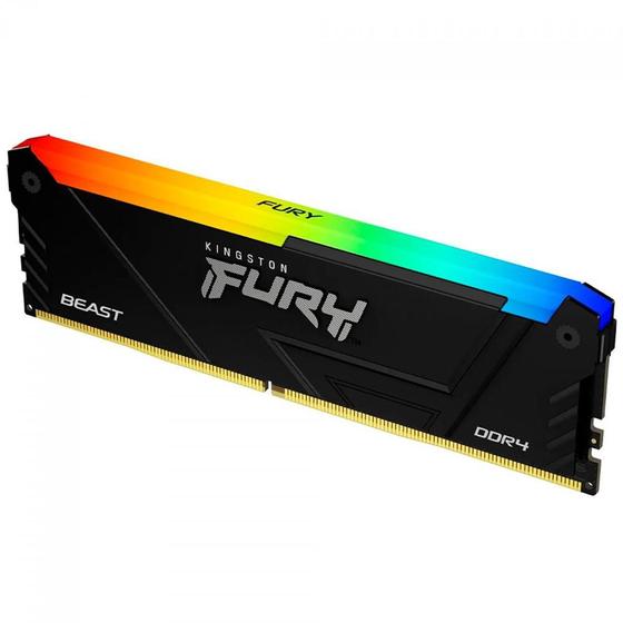 Imagem de Memória Kingston Fury Beast RGB, 16GB, 3200MHz, DDR4, CL16, Preto - KF432C16BB12A/16