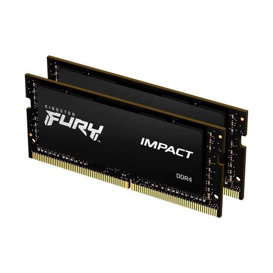 Imagem de Memória Kingston Fury Impact, 32GB (2x16GB), 3200MHz, DDR4, CL20, para Notebook - KF432S20IBK2/32R