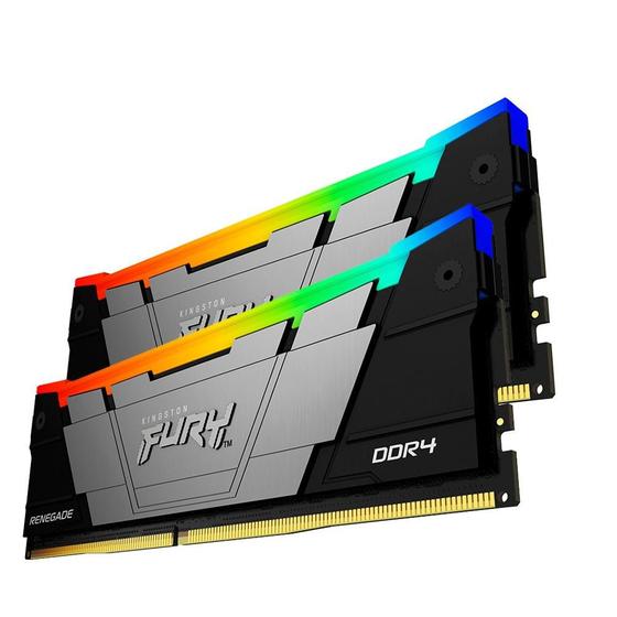 Imagem de Memória Kingston Fury Renegade, RGB, 16GB, DDR4, (2x8GB), 3200MHz, CL16, Preto - KF432C16RB2AK2/16