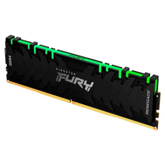 Imagem de Memória Kingston Fury Renegade RGB Black, 16GB, DDR4, 3200MHz, 1.35V, Desktop - KF432C16RB12A/16