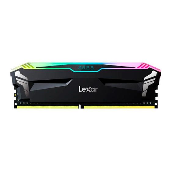 Imagem de Memória Lexar Ares, RGB, 16GB, 3600MHz, DDR4, CL18, Preto - LD4BU016G-R3600GSLA