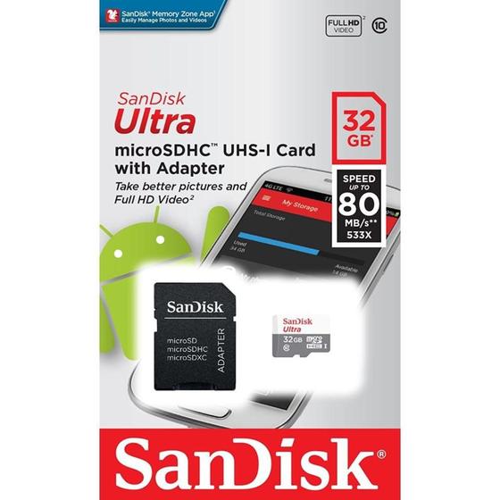 Imagem de Memoria Micro SD 32 GB c/adaptador - Sandisk