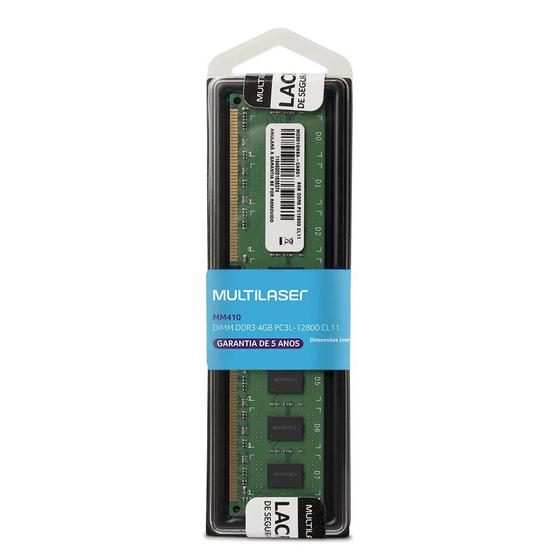 Imagem de Memória Multilaser DDR3 UDIMM 4GB 1600 Mhz - MM410