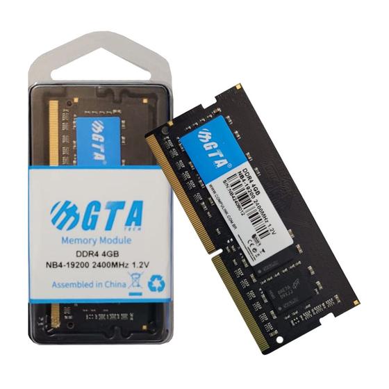 Imagem de Memoria Notebook 4Gb Ddr4 2400 Cl 17 1.2V SODIMM GT4G2400L17N GTA Tech