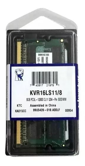 Imagem de Memória Notebook 8GB DDR3 1.35 LW 1600MHZ KVR16LS11/8