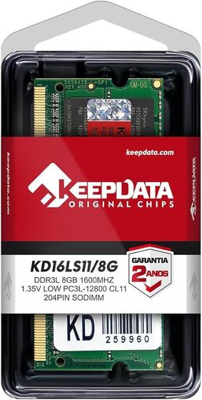 Imagem de Memoria notebook keepdata 8gb ddr3l 1600