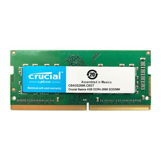 Memória para Notebook 4GB Crucial, DDR4, 2666MHz, CL19 - CB4GS2666 Menor preço em Memória para Notebook 4GB Crucial, DDR4, 2666MHz, CL19 - CB4GS2666